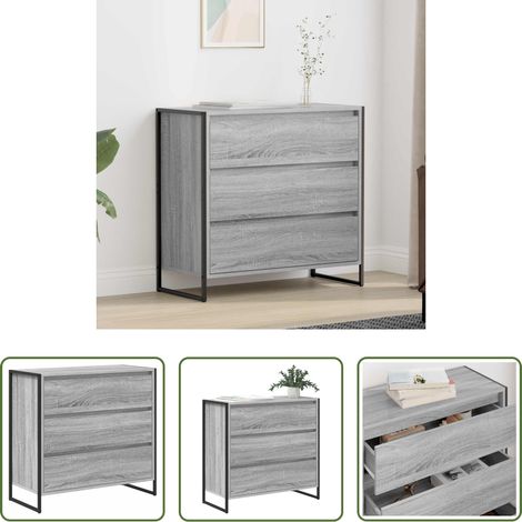 Buffet industriel -  Buffet Gris Sonoma 79 x 36 x 75.5 cm Bois d'ingénierie (1/5)