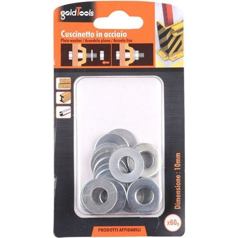 Trade Shop - SET-PAKET 60GR FLACHE UNTERLEGSCHEIBEN STAHLLAGER DIAM.10MM 90831 - (1/2)