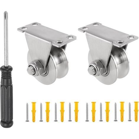 Lot de 2 poulies avec 2 roulements à billes, poulie de fitness en acier inoxydable 304, poulies de 32 mm pour cordes de 10 mm, capacité de charge 250 kg (1/5)