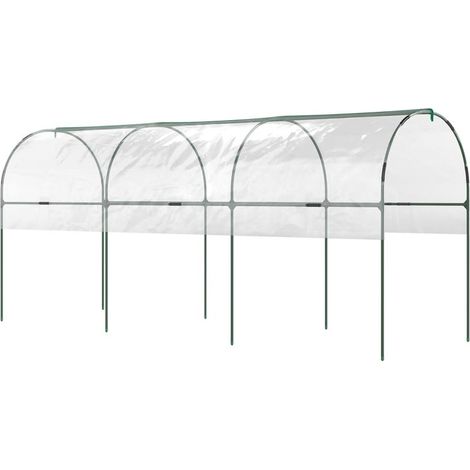Gewächshaustunnel mit Bogendach und Bodenankern, transparent, 400 x 123 x 171 cm (1/5)