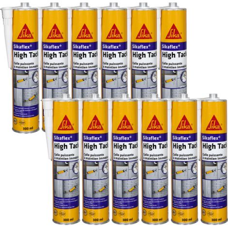Lote de 12 selladores de fraguado rápido - SIKA Sikaflex High Tack - Blanco - 300ml