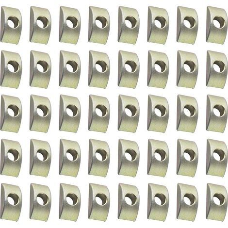 Lot de 40 Planche de 8 mm de diamètre Demi Lune écrous en laiton,écrous de fixation,rondelles d'espacement,pour connecter les meubles(bronze) (1/5)