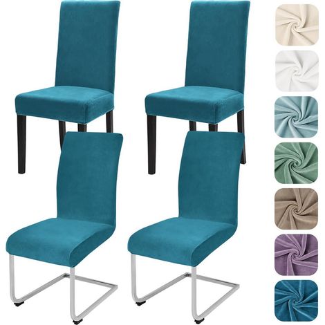 Samt Stuhlhussen 4er Set, elastisch, waschbar, für Esszimmerstühle (1/5)