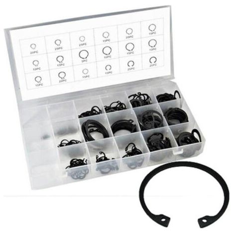 Seeger Circlips Set Box Of 300 Pcs Different Sizes Axial Beak Retainers (1/3)