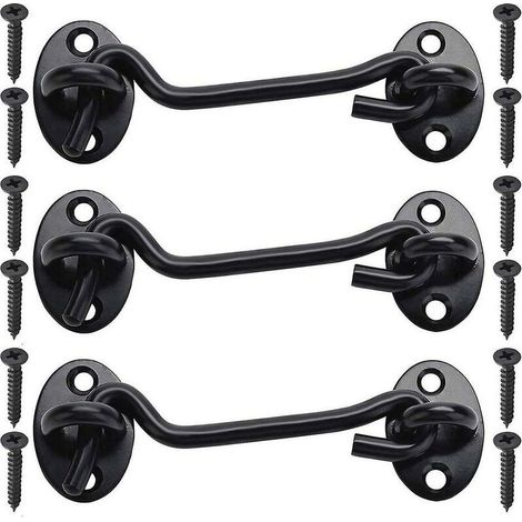 AMXCNOY Haken- und Ösenverschluss, 2er-Pack Zubehör Geschenk 3'' Scheunentor, robuste Ausführung (1/4)