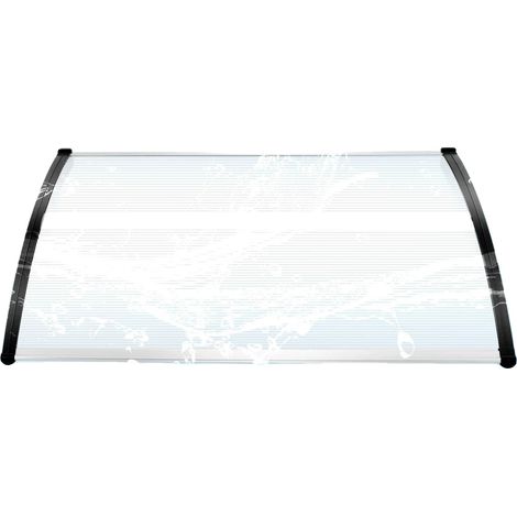 Auvent de porte d'entrée, structure en polycarbonate, dimensions 90cm x 150cm, épaisseur 5mm, résistant aux intempéries, installation murale (1/5)
