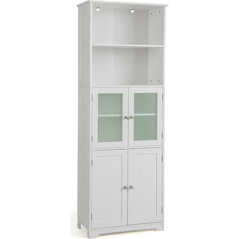 163 cm hoher badezimmerschrank freistehender vorratsschrank 60 x 30 x 163 cm wei