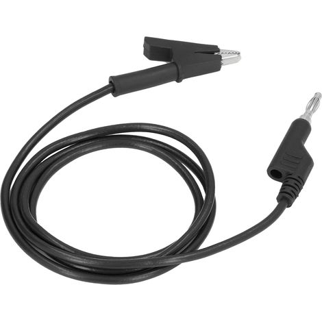 Krokodilklemmen-Prüfleitungen mit Bananenstecker, flexibles Kabel für elektrische Prüfungen J.70035‑1 4mm Schwarz (1/5)