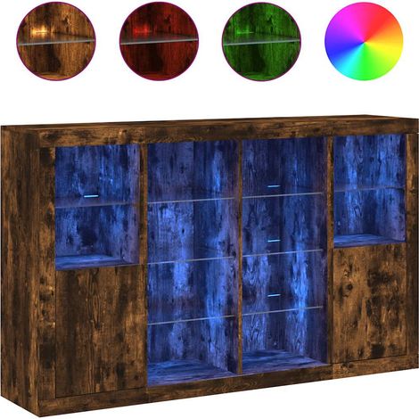Maison Exclusive - Aparador con luz LED 3 pzas madera de ingenier (1/5)