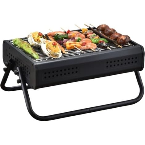 Barbecue de Camping, Barbecue de Table au Charbon de Bois avec poignée, Barbecue Portable, Barbecue d'extérieur pour Camping, Pique-Nique, Barbecue d'extérieur (1/5)