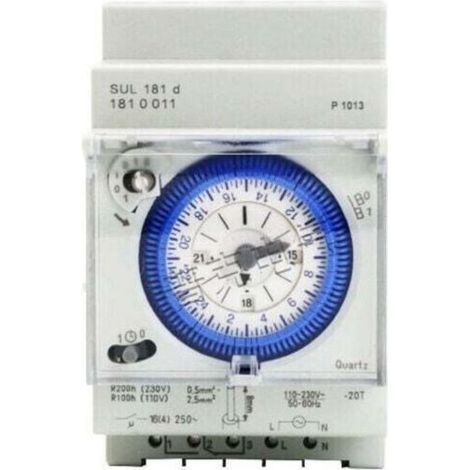 24-hour mechanical two-way timer switch, DIN rail mounted, with backup power supply, SUL 181d certified, 110-230V. (1/4)