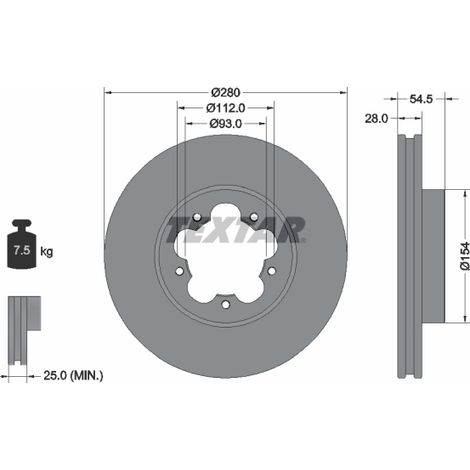 Lot de 2 Disques de frein Textar 92151803 FORD 1371394 1503290 1547061 2256311