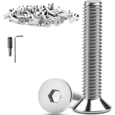 110 Pièces Tête Fraisée M3 x 30 mm Vis Inox DIN 7991 / ISO 10642 Acier Inoxydable 304 Vis Fraisée à 6 Pans Creux Clé Allen (1/5)