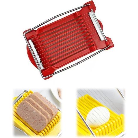 Cortador de alimentos multifuncional de acero inoxidable: apto para carne, queso, kiwis, fresas, plátanos, huevos duros y más (1/5)