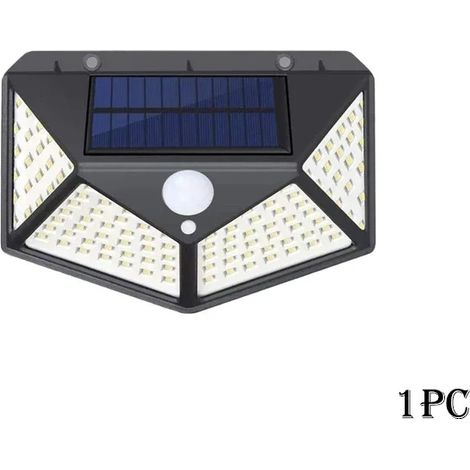 (1 pièce - noir) Lampe solaire d'extérieur sans fil avec détecteur de mouvement, étanche, pour éclairage mural de sécurité extérieur, compatible avec jardin. (1/5)