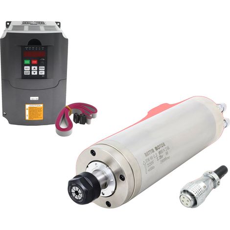 Motor de husillo refrigerado por agua, 220 V CA, con variador de frecuencia. (1/2)
