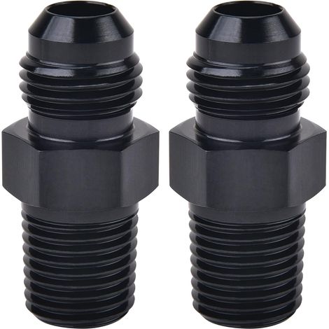 Lot 2 adaptateurs raccord tuyau évasé mâle 6AN vers 1/4″ NPT – pour système carburant rechange auto (1/5)