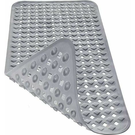 Tappetino da bagno antiscivolo delicato sulla pelle, 88x39 cm, senza BPA, antimuffa e lavabile in lavatrice (grigio) (1/5)