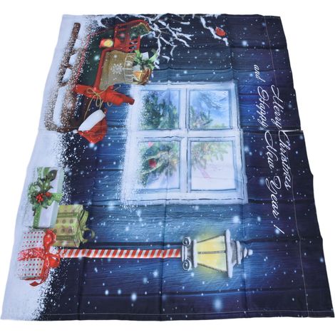 Voile de Noël 40, panneau occultant 3D haute définition, motif festif original, 150x166 cm, tissu premium. (1/5)