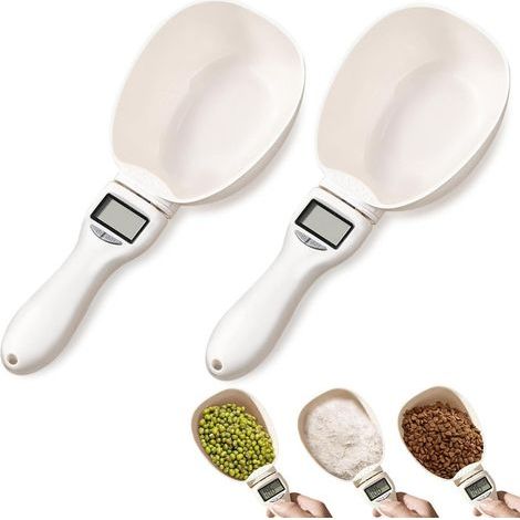 Set of 2 digital measuring spoons, digital scale with LCD screen, digital food scale, electronic measuring spoon for kitchen utensils and everyday meals (1/5)