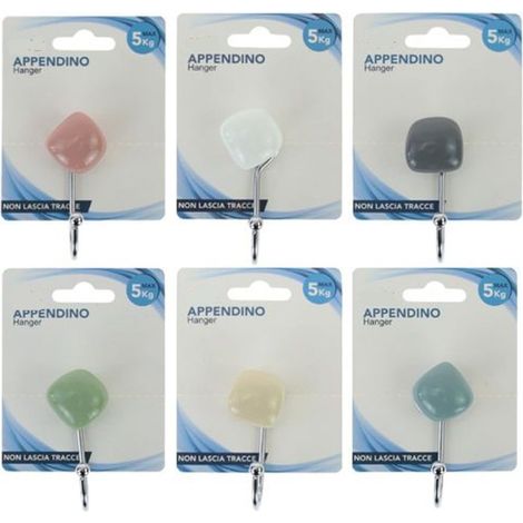Cleafe - Gancio Appendino Adesivo Appendiabiti Parete Casa Cucina Bagno Tondegginte Colorato 10803 - (1/2)
