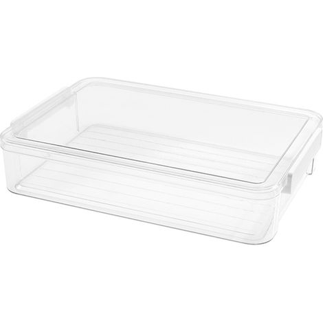 cajas de almacenamiento, plástico transparente, tapa a presión, para documentos A4, fotos, oficina. (1/5)