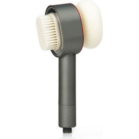 Duschkopf mit Filter, 3-in-1-Handbrause mit Reinigungsbürsten/Schwamm, Massagefunktion, Hochdruck, wassersparendes Duschset für hartes Wasser (grau)