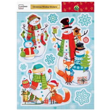 Pegatinas navideñas para ventanas y cristales MUÑECOS DE NIEVE Livarno Home (1/2)