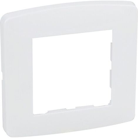Eur Ohm – Plaque Vimar blanche 1 poste – Thermoplastic ABS – Finition brillant nacré – Système de fixation ajustable – Installation rapide (1/5)