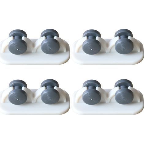 8 Pièces Mini Roulettes Auto-Adhésives Petit Roulettes Collant Plastique pour Meubles Bacs Chariot Table Pouf Stockage Conteneur (Blanc, Roue à Sens Unique) (1/5)