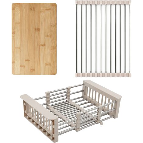 SET DI ACCESSORI PER LAVELLO DA CUCINA 3 PZ. REA BEIGE (1/5)