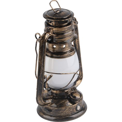 LED-Laterne, Campinglampe, wiederaufladbar, Retro-Stil, tragbar, EU-Stecker, 110–240 V, warmweißes Licht, Bronze (1/5)