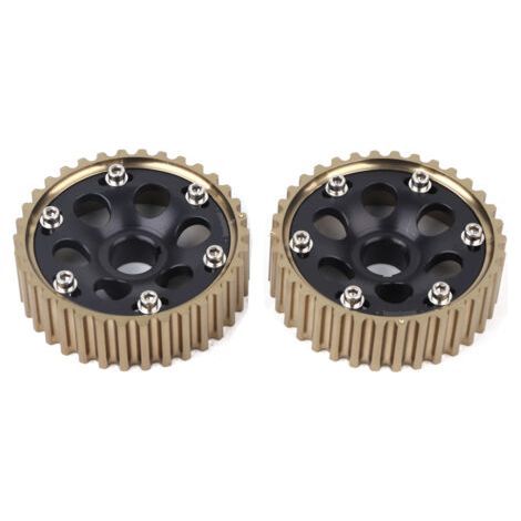 Coppia di pignoni albero a camme in alluminio da competizione per motore Honda Integra Civic B16A/B16B/B18C, neri (1/5)