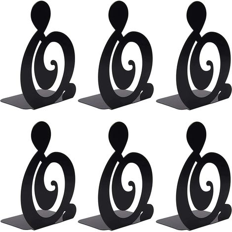 Serre-Livres Métal - Design Arbre Noir - Support Livres Robuste - Pour Bureau Et Bibliothèque - Lot De 6 Pièces (1/5)
