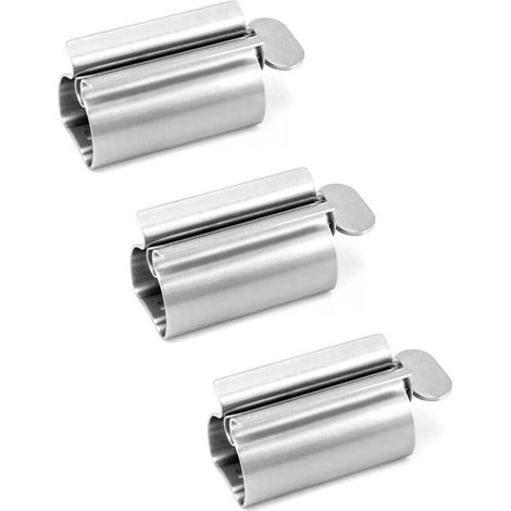 3 pièces presse tube dentifrice, presse dentifrice en acier inoxydable avec fonction de support, économise du dentifrice (1/5)