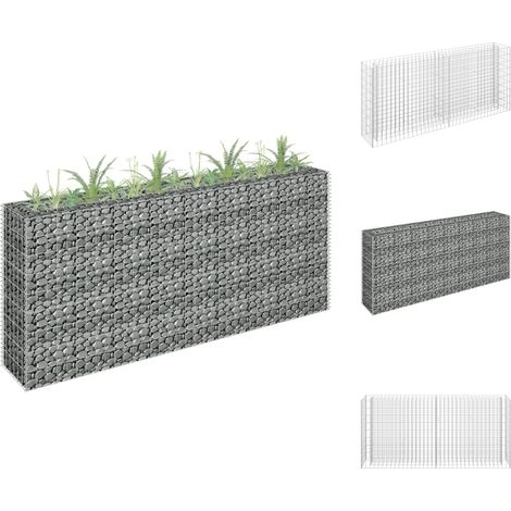 Blumentöpfe & Pflanzgefäße - Living Gabionen-Hochbeet Verzinkter Stahl 180×30×90 cm (1/5)