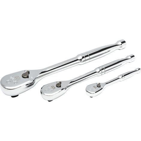 Coffret cliquet et douilles 3 pièces – 1/4", 3/8" et 1/2" – 120XP – Pour travaux mécaniques et bricolage intensif – Sata (1/5)