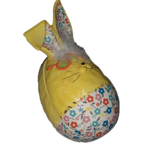 Coniglio apribile contenitore biscottiera porta uova di pasqua cofanetto decorazioni pasquali idea regalo 22CM in ceramica (1/5)