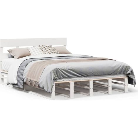 Maison Exclusive - Letto senza Materasso Bianco 150x200 cm Legno Massello di Pino