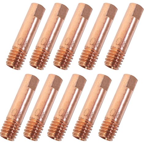 10PCS MB15AK Accessoires de Soudage 0,8MM Pièces d'usure Pointe de Contact Buses de Soudage 0.030" Torche de Soudage Embout de Contact M6x24mm Accessoires pour Poste à souder MIG MAG AK15 MB15