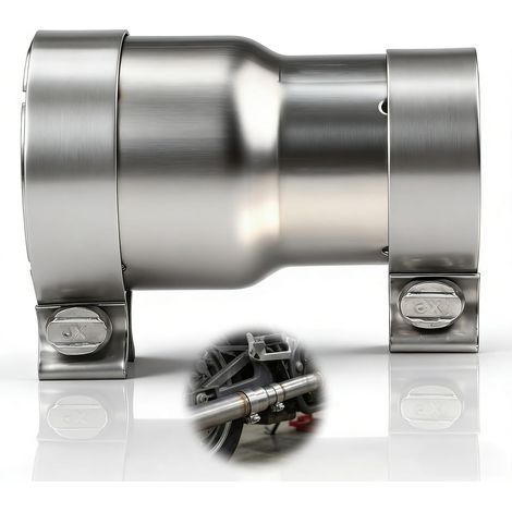 Manchon Reducteur Echappement Acier inoxydable 304 pour 140 mm Collier Echappement 45mm à 51mm Réducteur Bande Tuyau D'échappement Acier Inoxydable Collier de Serrage Double D'échappement (1/5)
