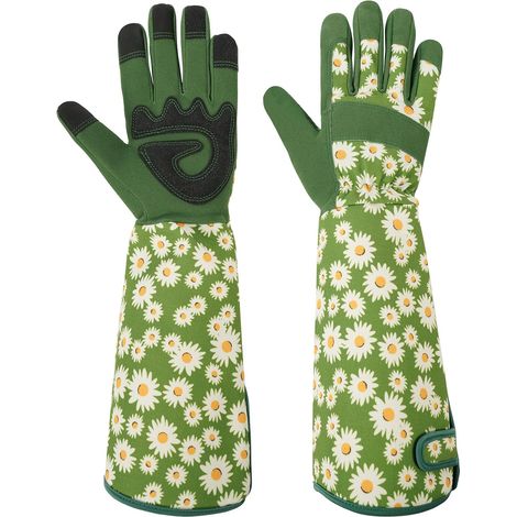 Gardening Gloves, Green Women Garden Work Gloves, Non-Slip, Lightweight and Breathable, for Yard, Outdoor Gardening Versatile (L) (1/5)