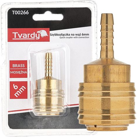 Conector rápido de latón para manguera de 6 mm, tipo hembra (1/10/100) (1/3)