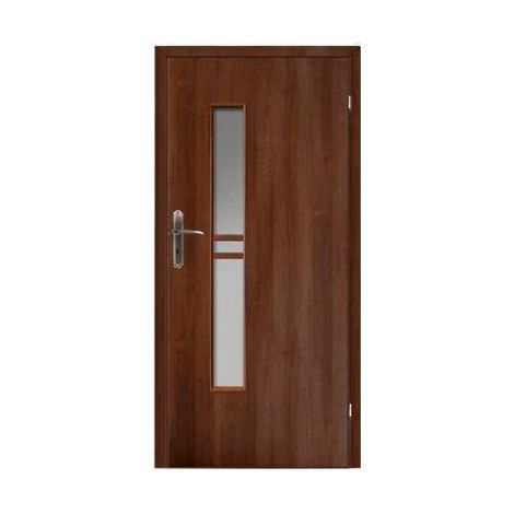 Porte d'intérieur vitrée TOKIO 2 noyer en plusieurs dimensions - Poussant: Droit - Largeur porte: 80 cm