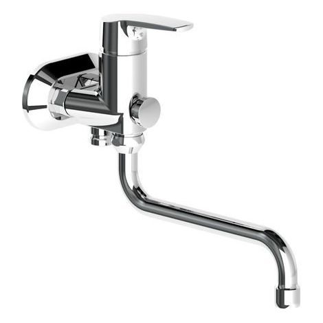 Aufputz-Wannenmischer Heinrich Schulte Alpha 350 Schwenkauslauf, Ausladung 250 mm, chrom - Z056470-00010 (1/2)