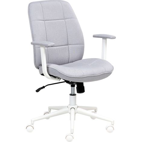 Sedia da ufficio tradizionale moderna in tessuto girevole e regolabile con braccioli Grigio Carlton