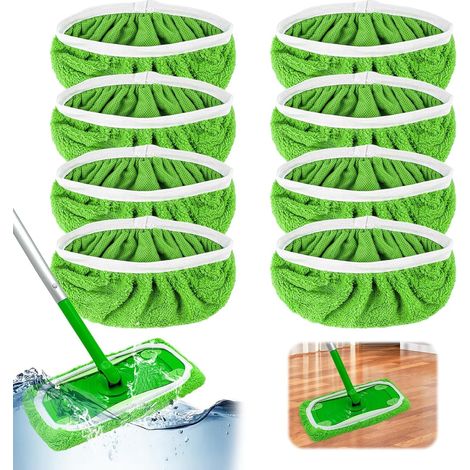 Toallitas reutilizables de 8 piezas para fregonas pulverizadoras Swiffer, fregonas de microfibra lavables para limpiar suelos secos o mojados, aptas para todo tipo de suelos. (1/5)