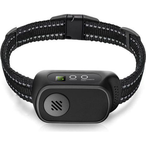 Collier Anti-aboiements Automatique Rechargeable pour Chiens,5 Niveaux de Sensibilité Réglables, Modes Vibration, Choc Statique et Son, Adapté Aux Chiens de Petits,Taille Moyenne,Grande (1/5)