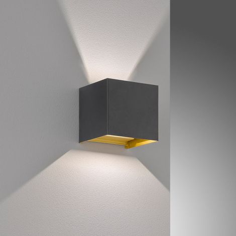[GEBRAUCHT] B-Ware FISCHER & HONSEL Außenwandleuchte schwarz-gold LED Wandleuchte Gartenlampe (1/2)