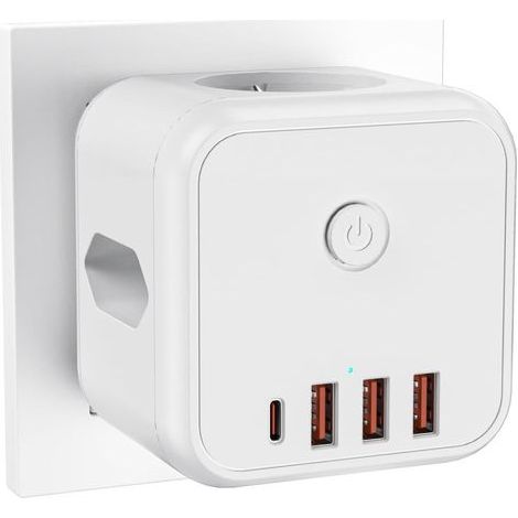 Kompatibel mit europäischen Standard-Wandsteckdosen, kabelloser Würfeladapter mit USB-C- und USB-Schnellladefunktion, multifunktionale, würfelförmige Steckdosenleiste, tragbare Steckdosenleiste gemäß (1/5)